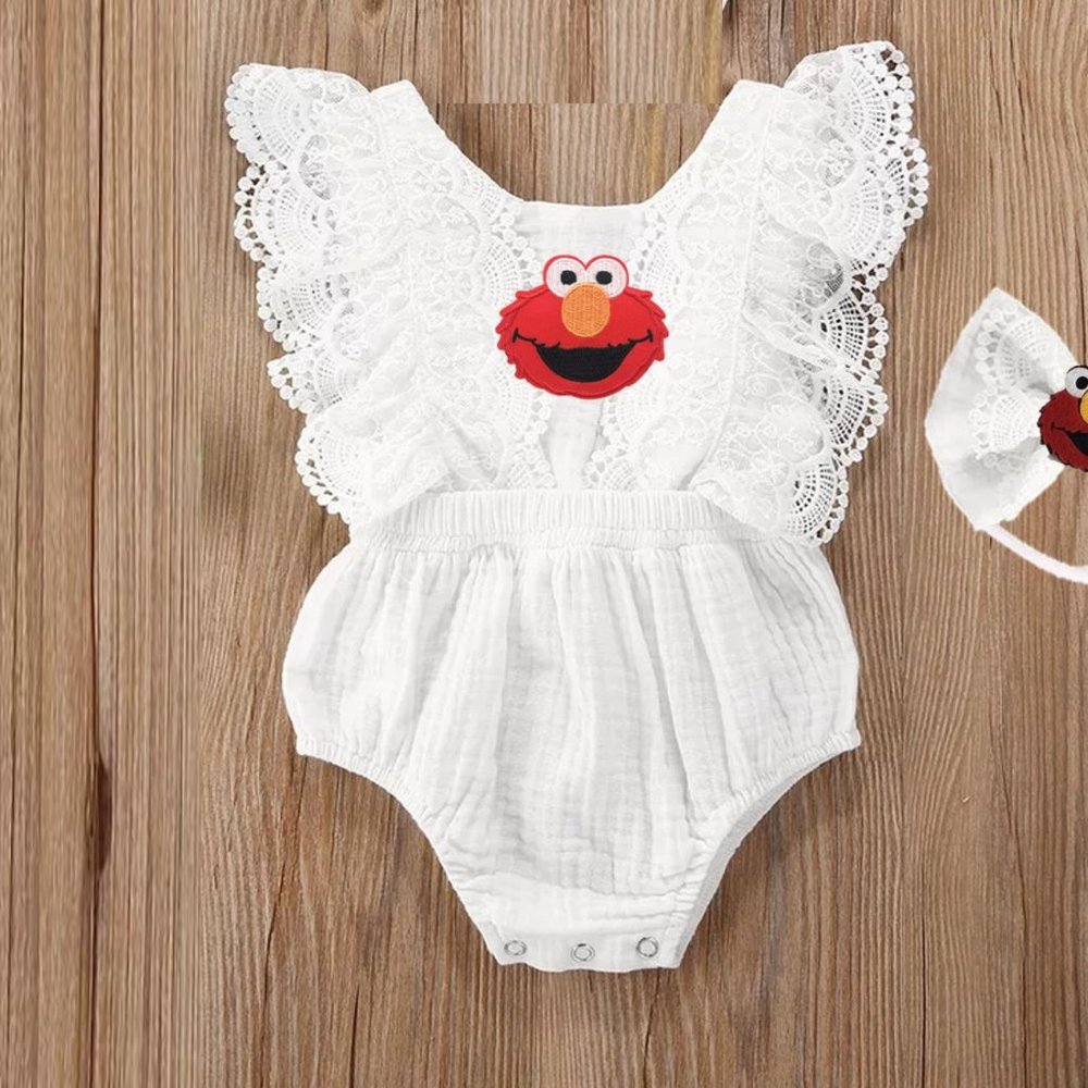 Elmo Dress Outfit Romper Clothes Jumpsuit Sesame Street Birthday Smash Cake
